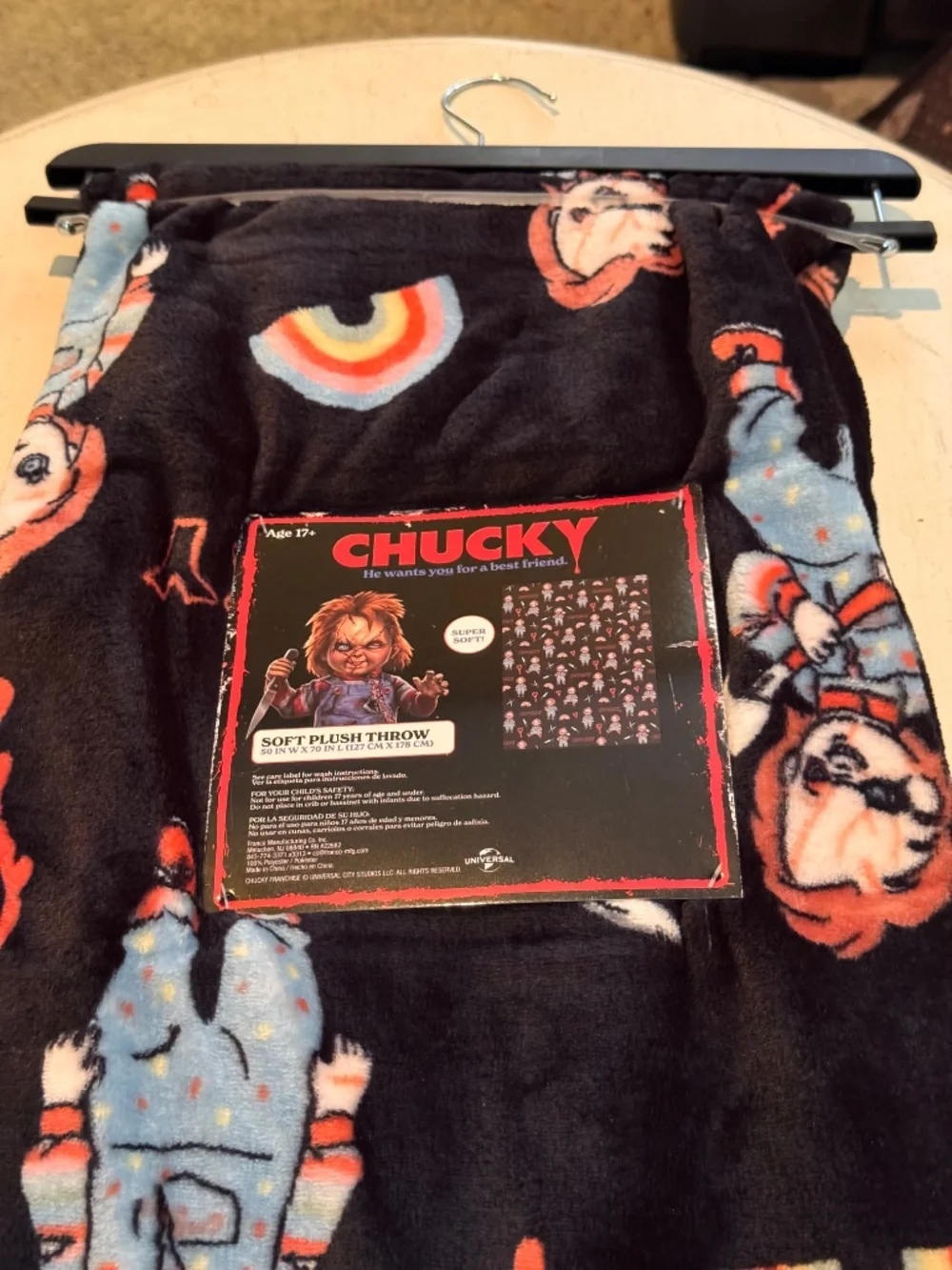 Chucky Horror Soft Plush Throw Blanket 50x70 NWT